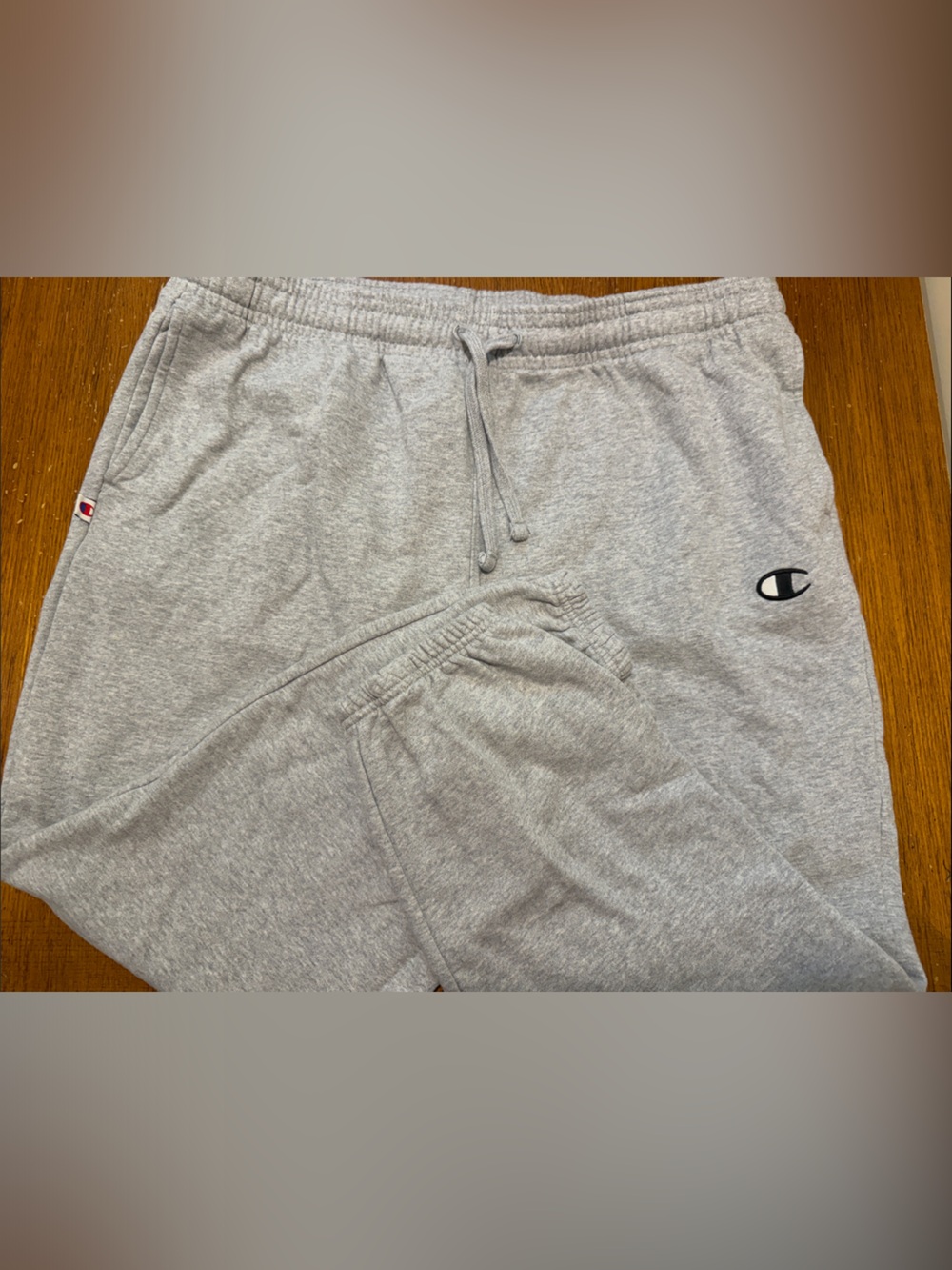 Champion Men's Light Gray Logo Athletic Shorts